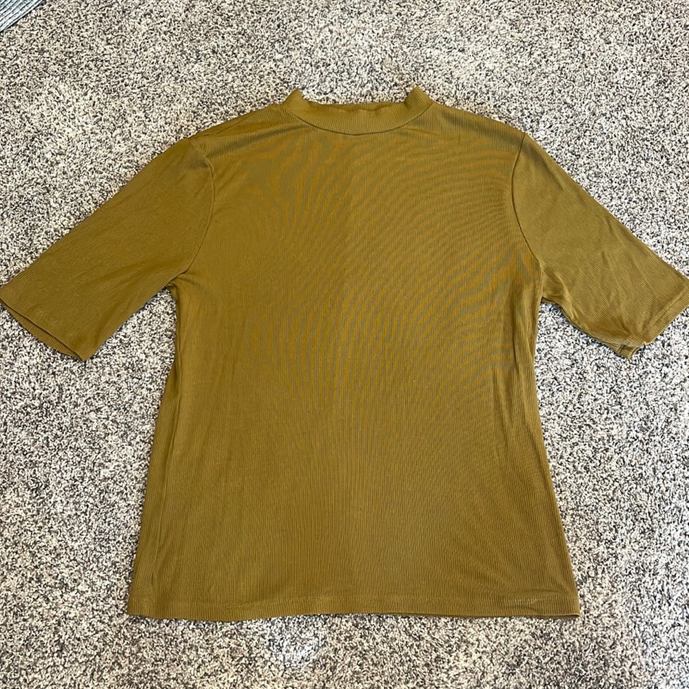 Army Green Short Sleeved Blouse